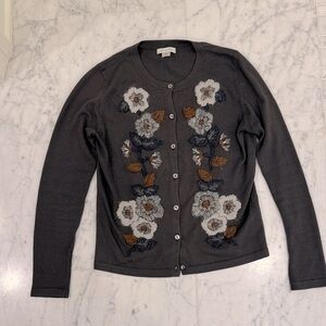 Garnet Hill embroidered cardigan XS